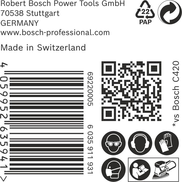 Actual product image Bosch Professional Zubehör Accessories 2608901644 Sanding paper for multi-sander 180 grit (L (180)