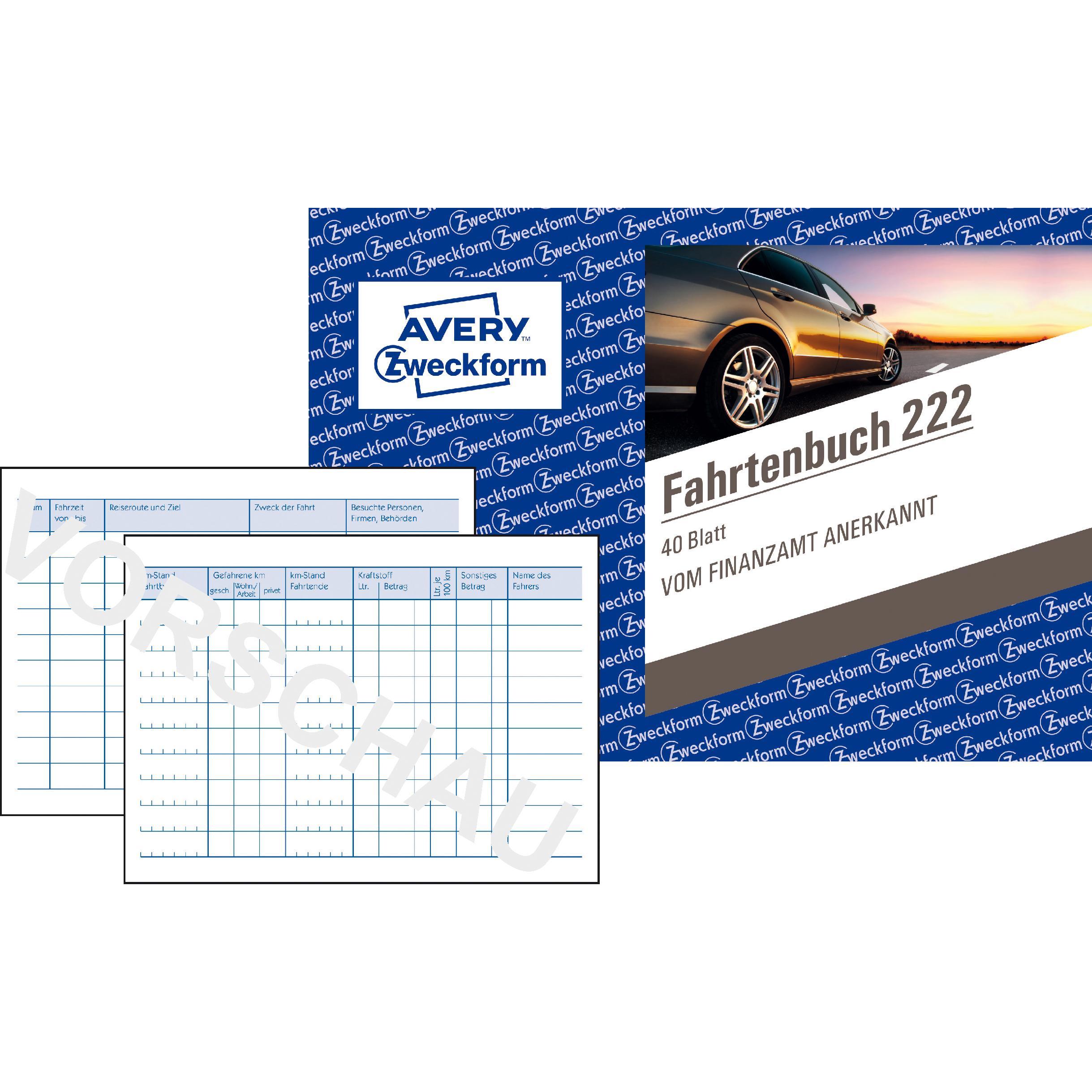 Avery, Formular, Fahrtenbuch (40 x)
