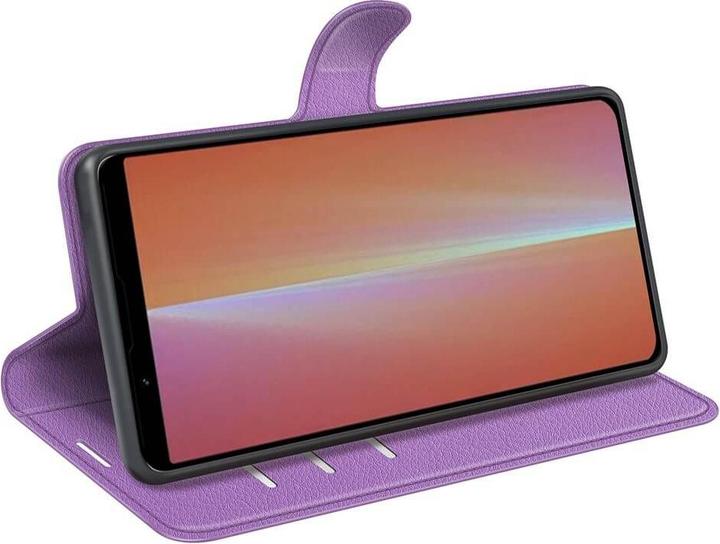 Actual product image Cover-Discount Sony Xperia 5 V - Leather case violet (Sony Xperia 5 V)