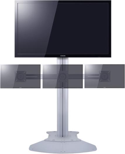 Image du produit Multibrackets Support 3 compartiments noir, 10" - 24", capacité de charge 30 kg