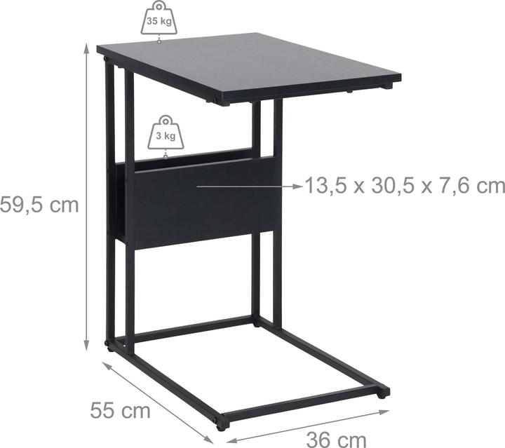 Image du produit Relaxdays Table d'appoint (36 x 55 x 60 cm)