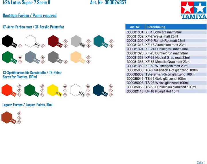 Immagine prodotto Tamiya Lotus Super Seven Serie II