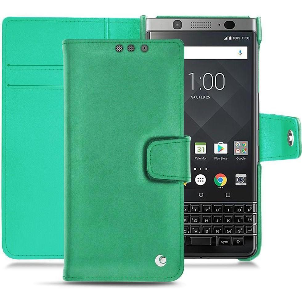 Noreve Lederschutzhülle Wallet (Blackberry KEYone), Smartphone Hülle, Grün