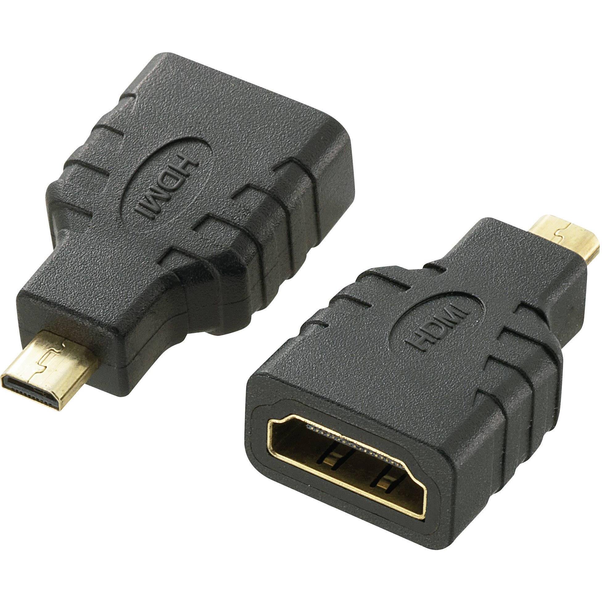 SpeaKa Professional Adattatore HDMI (1x HDMI Plug D Micro (HDMI), Adattatore dati + video, Nero