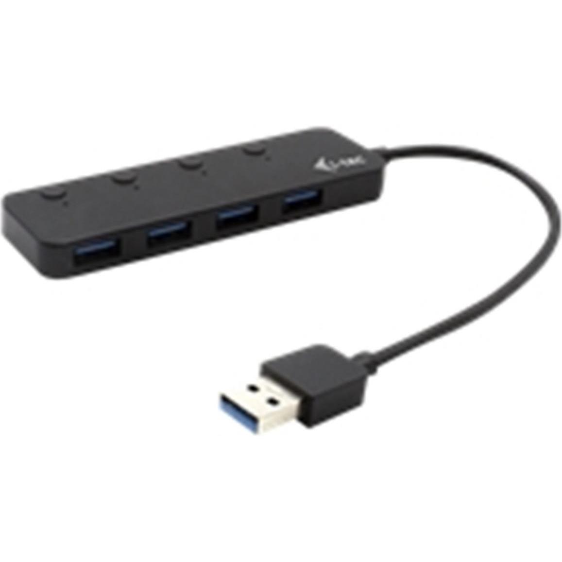 i-tec Metal Hub 4 Port (USB-A, 4 Ports), Dockingstation + USB Hub, Schwarz