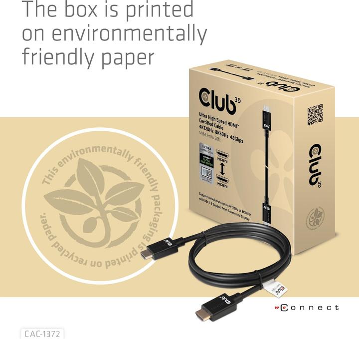 Produktbild Club 3D HDMI (Typ A) — HDMI (Typ A) (2 m, HDMI, 2.1)