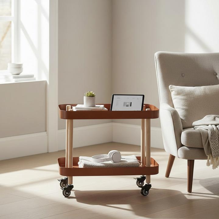 Image du produit HAKU Möbel Table d'appoint sur roulettes (50 x 30 x 47 cm)