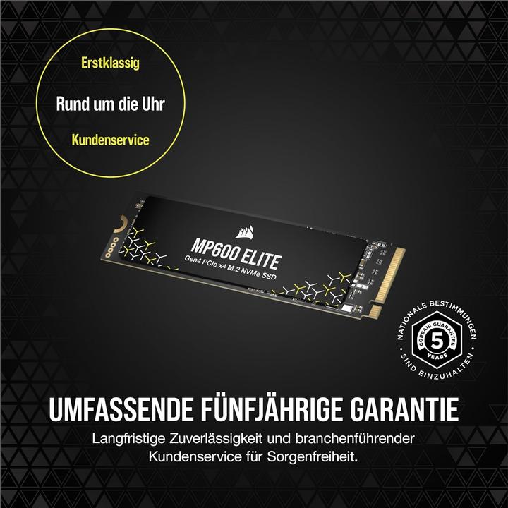 Produktbild Corsair MP600 ELITE 4TB NVMe PCIe M.2 SSD (no heatsink) (4000 GB, M.2 2280)
