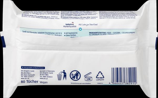 Produktbild dm babylove Feuchttücher (80 Stück)