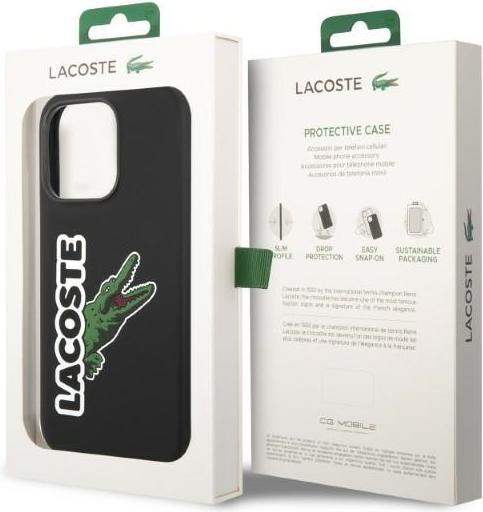 Actual product image Lacoste LCHCP14XSHK iPhone 14 Pro Max 6,7" czarny/black hardcase Silicone Head Crocodile (Apple iPhone 14 Pro Max)