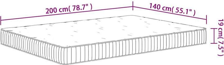Actual product image vidaXL Taschenfederkern-Matratze (Foam core, 140 x 200 cm)