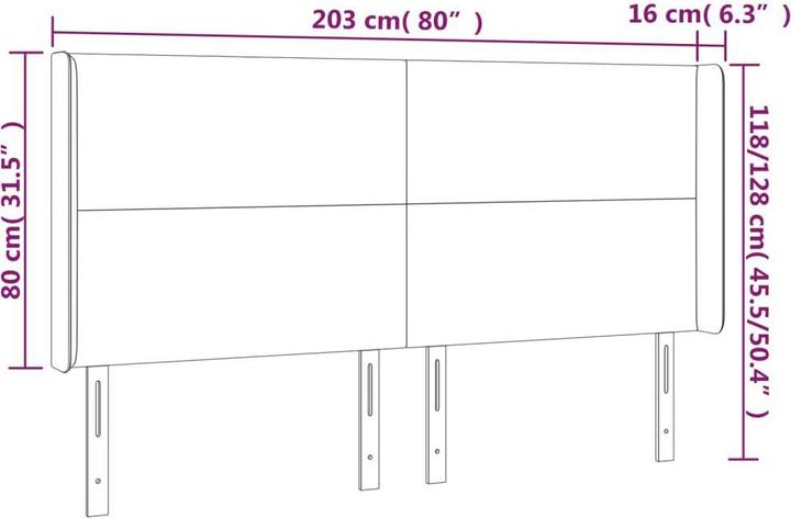 Produktbild vidaXL Kopfteil (203 x 16 x 128 cm)