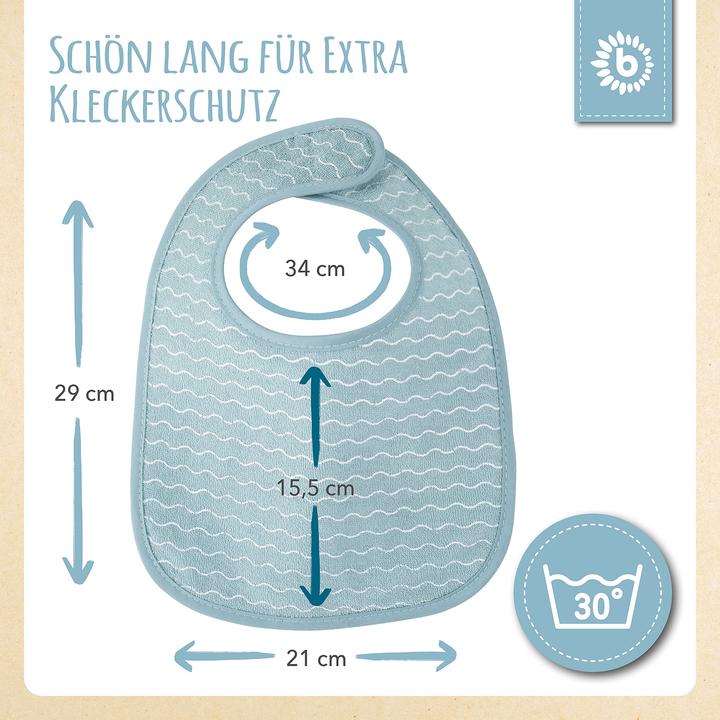 Image du produit Bieco Lätzchen 10er Set, Petrol/Schiefer 30 x 21 cm (0 Mois)