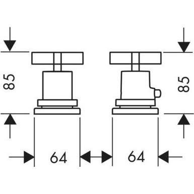 Thumbnail - Axor, Badarmatur, 2-Loch Wannenrandarmatur CITTERIO DN 15 m Therm. m Kreuzgr. bru bl chrome