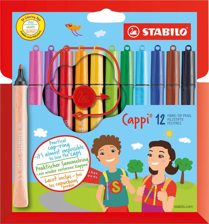 Actual product image STABILO Cappi felt-tip pen with cap ring (Sorted, 12 x)