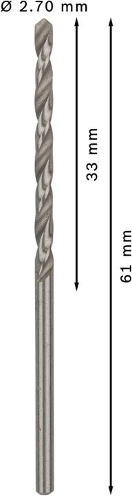 Immagine prodotto Bosch Professional Zubehör Trapano PRO Metal HSS-G, 2,7 x 33 x 61 mm (2,7 mm)