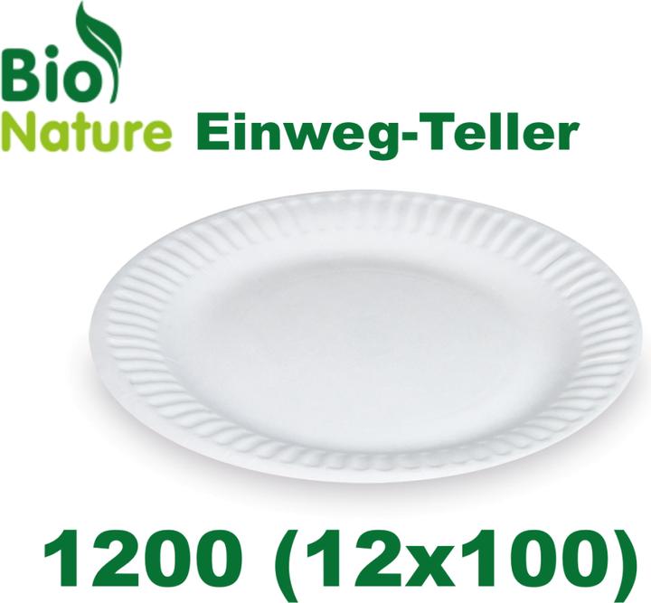 Produktbild Wimex.eu 1200 Bio-Pappteller weiss 15cm RECY (12x100) Stück (1200 x)