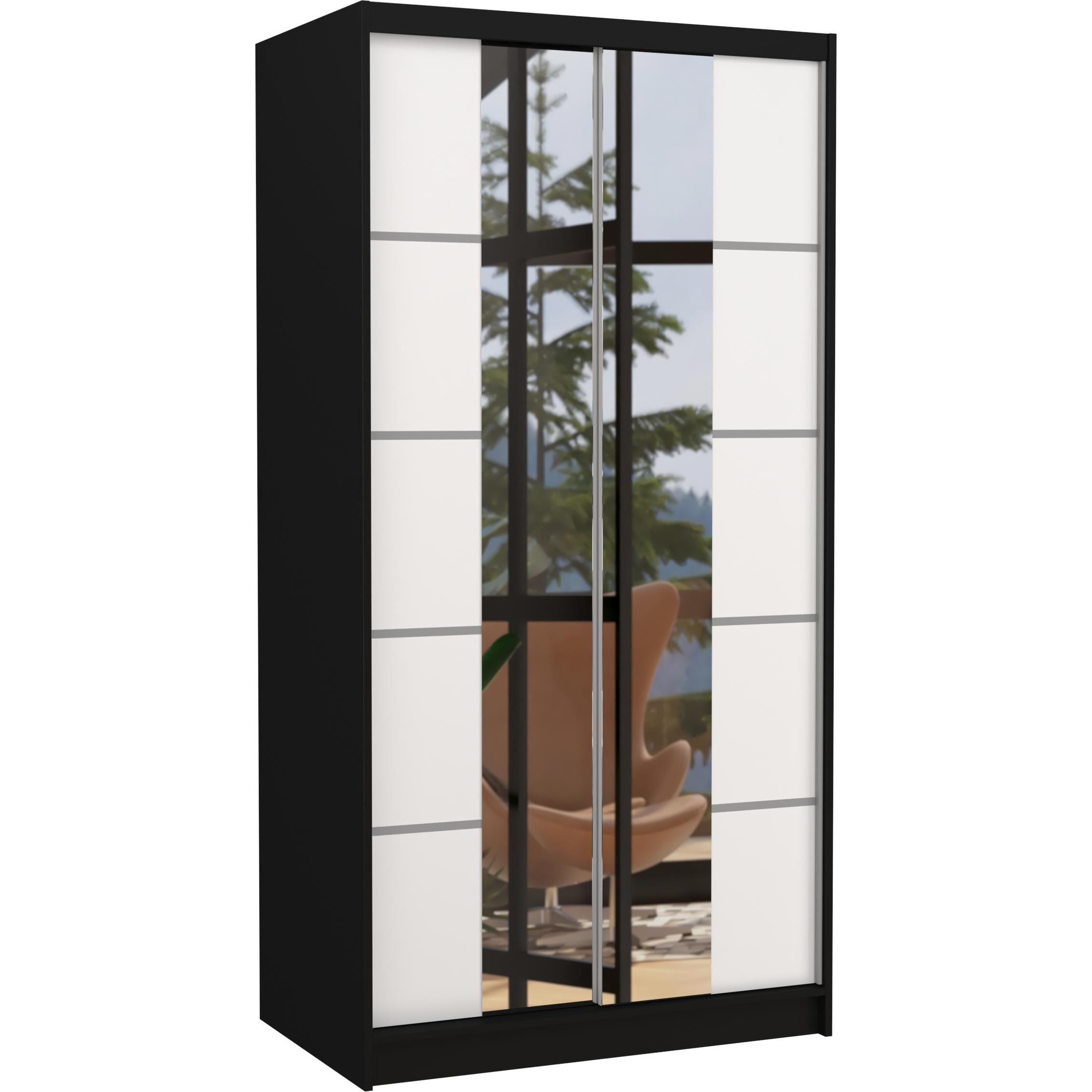 ADRK Furniture, Kleiderschrank, Verspiegelter Schiebeschrank KSAWER 100