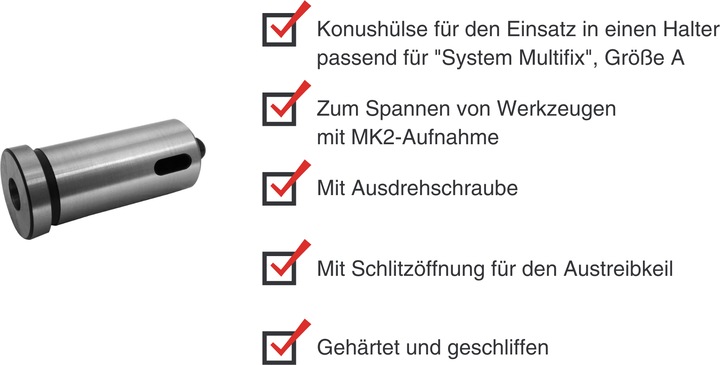 Produktbild Paulimot Konushülse MK2 für Halter passend für "System Multifix", Grösse A