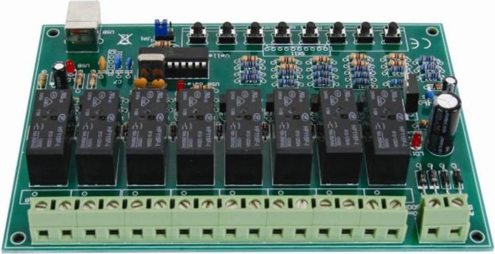 Actual product image Whadda 8-channel USB relay card