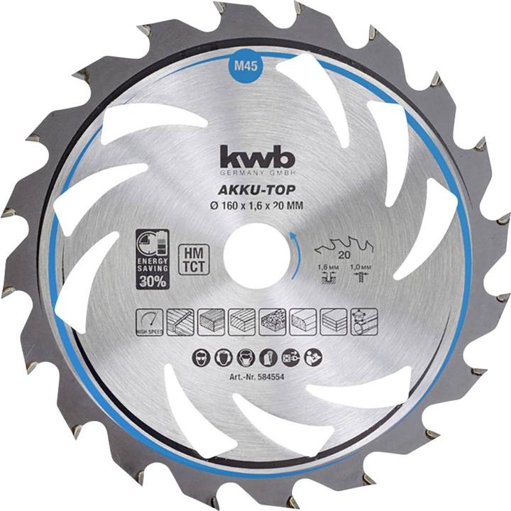 Actual product image kwb Carbide circular saw blade THIN CUT CIRCULAR SAW BLADE, HARDLOCKED