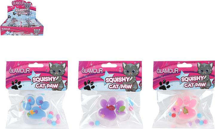 Image du produit Glamour Squishy Katzenpfote mit Glitzer (2 cm)
