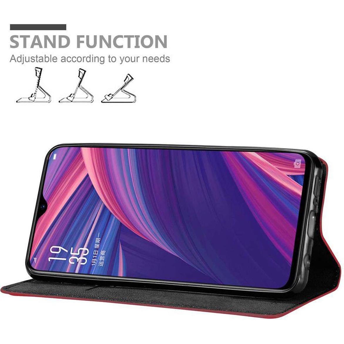 Thumbnail - Cadorabo Book Invisible Magnet Cover (Oppo R17 Pro), Smartphone Hülle, Rot