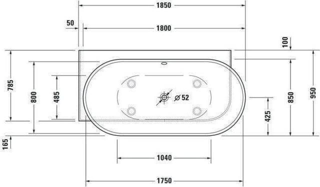 Produktbild Duravit Whirlwanne LUV 1850x950mm Ecke li 2 RS weiss Air-System (2 Personen)