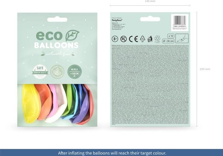 Image du produit Partydeco Eco Balloons 26cm métallique, mix (1 pkt / 10 pc.) (10 x)