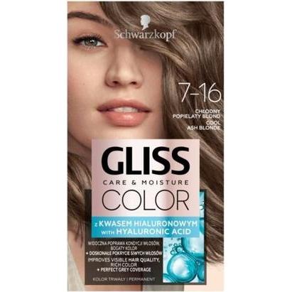 Schwarzkopf, Haarfarbe, Gliss Color Care & Moisture Permanent Hair Dye 7-16 Coolhond (7-16 Coolhond)