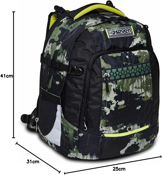 Actual product image Seven Ergonomic Adjustable Backpack with Multiple Compartments and Helmet Holder (32 l)