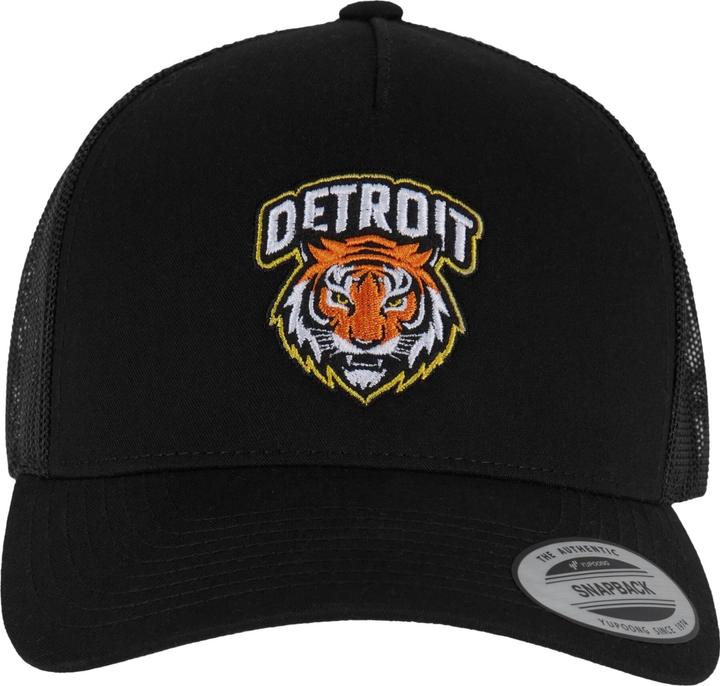 Actual product image Mister Tee MisterTee Detroit Tiger Head Patch 5-Panel Retro Trucker Cap - 186929 (One size)