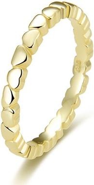 Produktbild Beneto Gold-plated silver ring with hearts AGG344-GOLD - Circuit: 52 mm (52, 925 Silber)