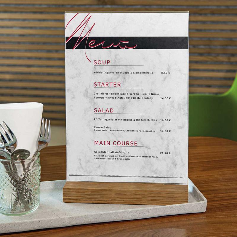 Thumbnail - Sigel, Prospektständer, Tischaufsteller mit Holzsockel (A4 hoch)