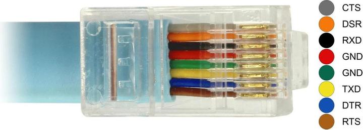 Image du produit Delock Câble de console RS-232 à RJ-45 (1 m, Câbles plats à ruban)