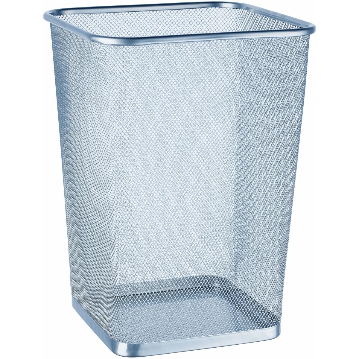 Alco Papier-Abfallsammler lackiertes Metall gelocht silber, Abfalleimer, Silber
