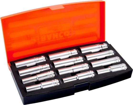 Actual product image Bahco 1/2" socket spanner set, metric, hexagonal, long version - 12-piece (14 mm, 18 mm, 11 mm, 13 mm, 16 mm, 12 mm, 15 mm, 10 mm, 19 mm, 17 mm)