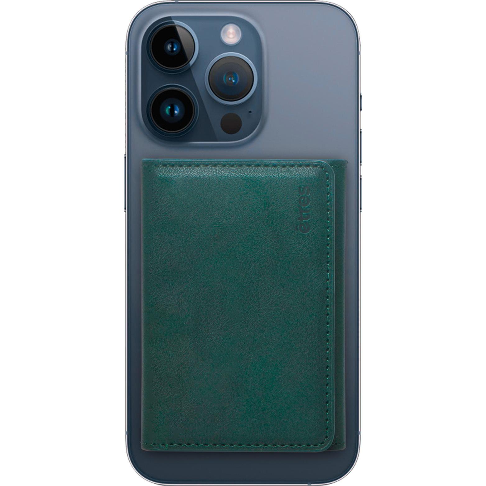 Techmade, Herren, Portemonnaie, ETRES Magnetische Leder Geldbörse ohne Tasche für Smartphones, Grün