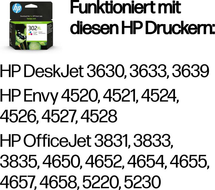Actual product image HP 302xl (M, C, Y)