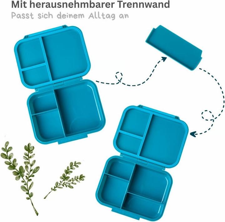 Produktbild Lekkabox Mini Classic Lunchbox mit 3 Fächern & Trenner, petrol