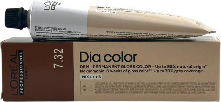 Actual product image L'Oréal Professionnel L'Oréal DIA Color 7.32 Mittelblond Gold Irisé 60 ml (7.32 Medium Blond Gold Irisé)