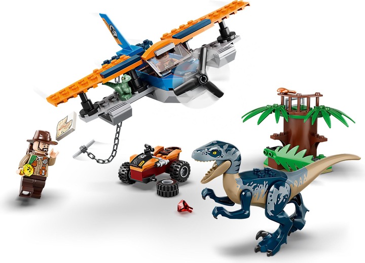 Actual product image LEGO Velociraptor: rescue mission with the biplane (75942, LEGO Jurassic World)