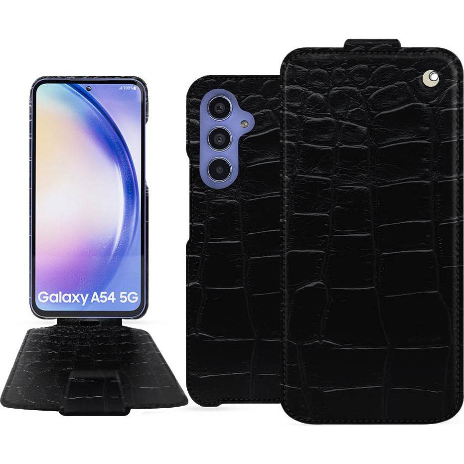 Noreve Lederschutzhülle vertikal (Samsung Galaxy A54 5G), Smartphone Hülle, Schwarz