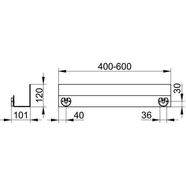 Thumbnail - Keuco, Toilettenpapierhalter, Duschablage mit Haken we 400-600x120x90mm