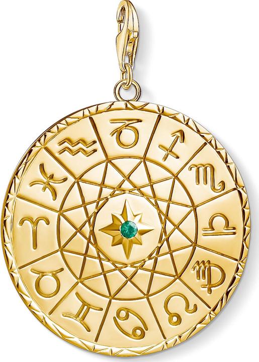 Thomas Sabo Charm-Anhänger Sternzeichen Coin gold (Silber, Glas)