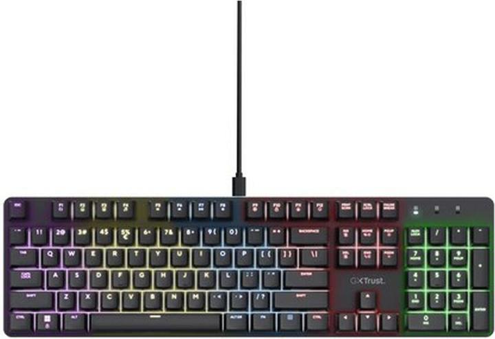 Produktbild Trust GXT 871 Zora Tastatur Gaming USB QWERTY US Englisch Schwarz (US, Kabelgebunden)