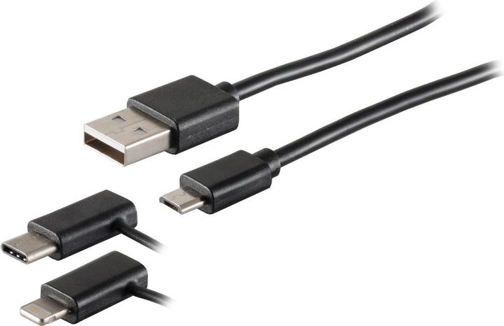 Produktbild Shiverpeaks USB Lade-Sycn Kabel 3in1 schwarz 1,0m (1 m, USB 2.0)