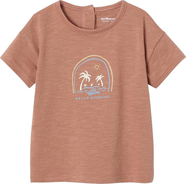 Image du produit Vertbaudet Bio-Kollektion: Jungen Baby T-Shirt mit Strand-Print (68)
