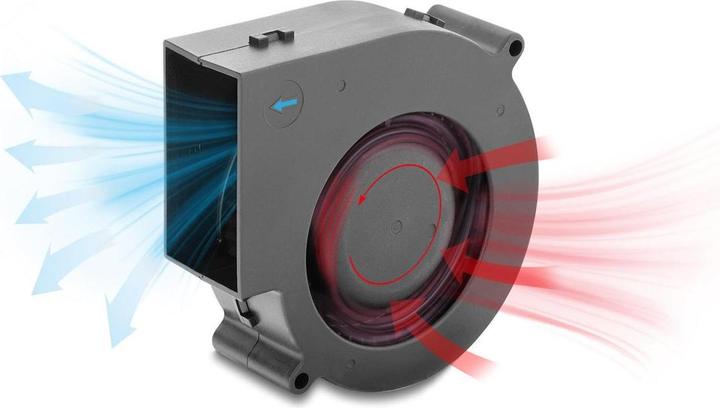 Actual product image Delock Radiallüfter / Lüftergebläse 12 V DC 97 x 94 x 33 mm mit 3-Pin Lüfteranschluss, schwarz (97 mm)