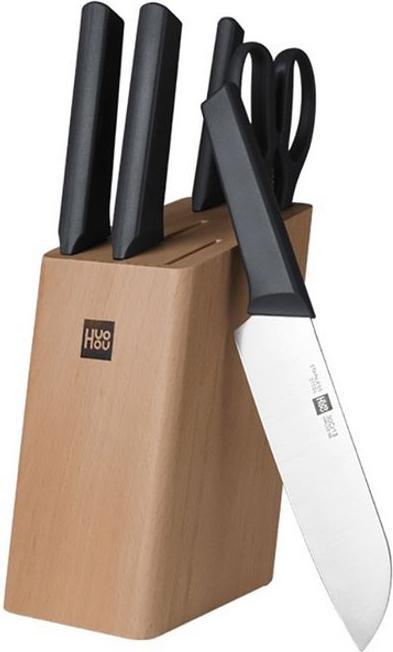 Immagine prodotto Huohou Set di coltelli da cucina 6 pezzi incl. blocco coltelli in legno